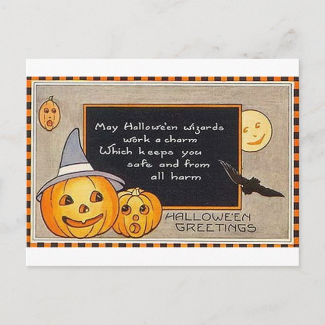 May Halloween Wizards Work A Charm Postcard (Front)