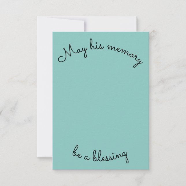 May His Memory Be A Blessing Card (Front)