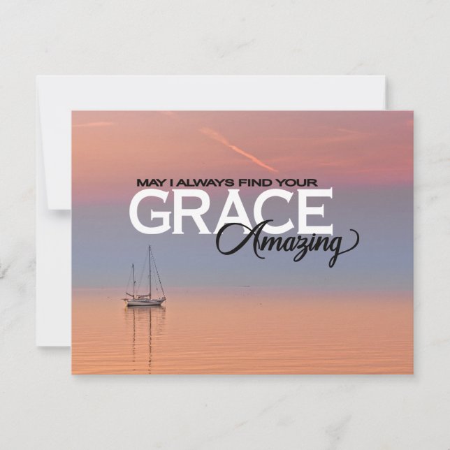 May I Always Find Your Grace Amazing Flat Card (Front)
