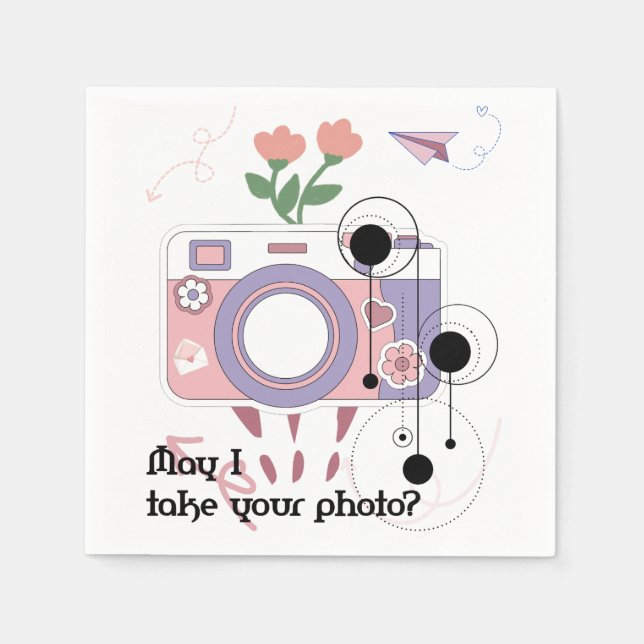 May I take your photo?  Napkin (Front)