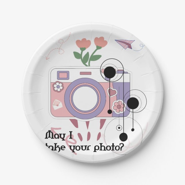 May I take your photo?  Paper Plate (Front)