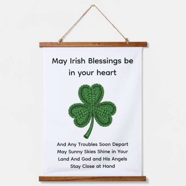 May Irish Blessings Be in Your Heart St. Patrick’s Hanging Tapestry (Front)