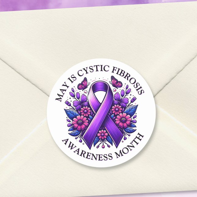May is Cystic Fibrosis Awareness Month Classic Round Sticker (Creator Uploaded)