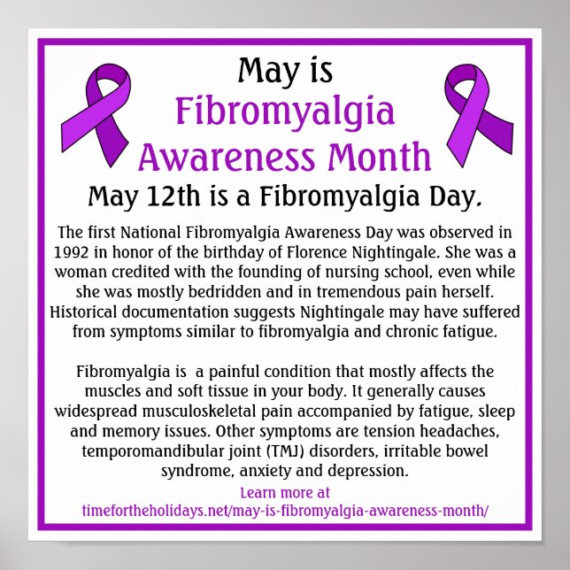 May is Fibromyalgia Awareness Month Poster (Front)