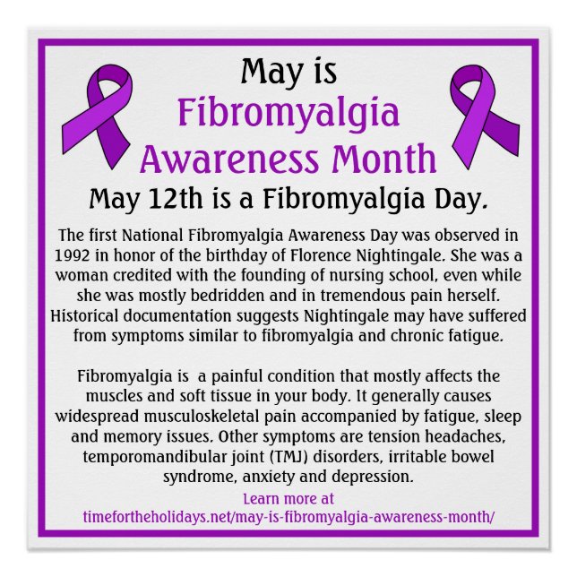 May is Fibromyalgia Awareness Month Poster (Front)