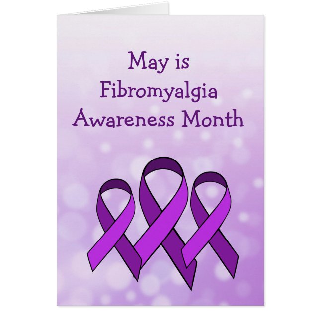 May is Fibromyalgia Month Purple Ribbon Card (Front)