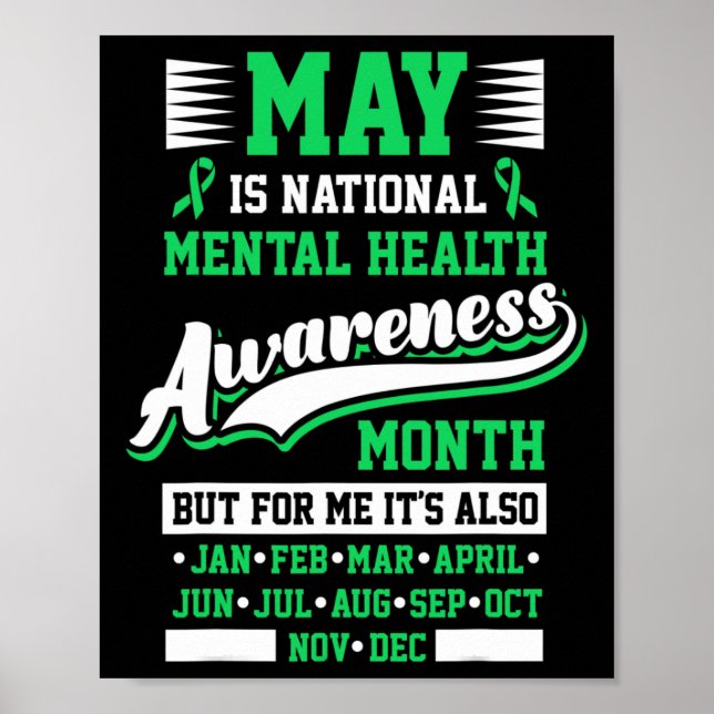May Is National Mental Health Awareness Month Posi Poster (Front)