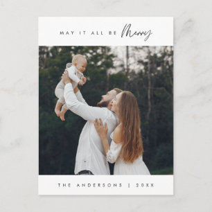 May It All Be Merry, Christmas Family Photo Postcard