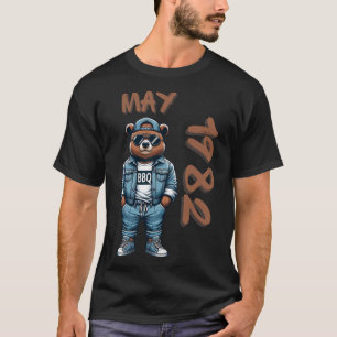 May King Grill Master Bear Bbq Lover Dad Birthday T-Shirt