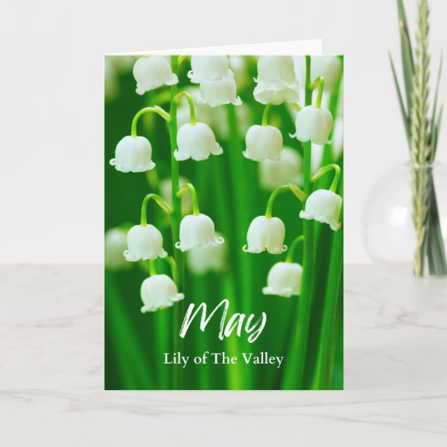 May Lily of The Valley Birth Month Flower Birthday Card (Front)