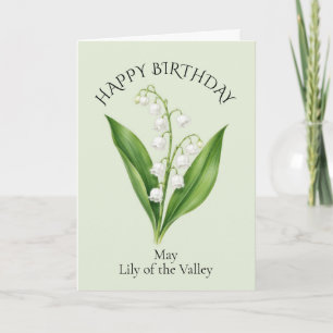 May Lily of the Valley Birthday Card