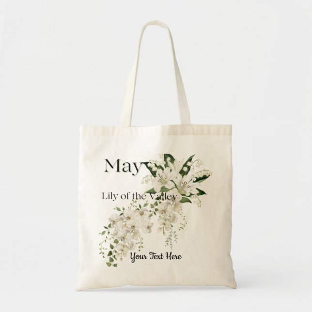 May Lily of the Valley Floral Tote Bag (Front)