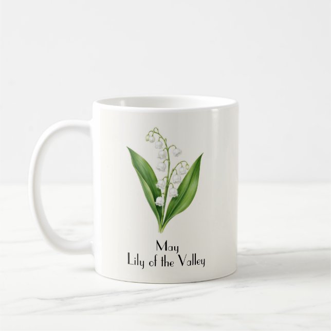 May Lily of the Valley Flowers Coffee Mug (Left)