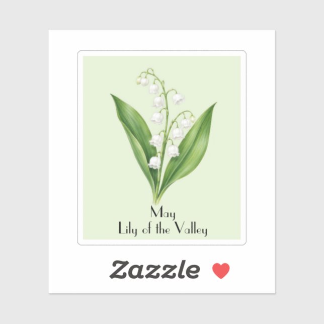 May Lily of the Valley Flowers Sticker (Sheet)