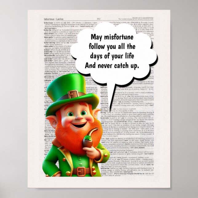 May misfortune Never catch you ___Irish Blessing Poster (Front)