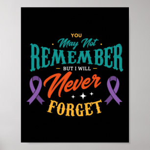 May Not Remember But I Will Never Forget Alzheimer Poster