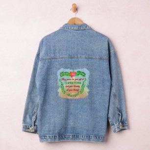 MAY PEACE BE YOUR GIFT AT CHRISTMAS  DENIM JACKET