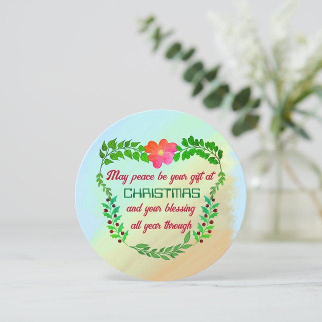 MAY PEACE BE YOUR GIFT AT CHRISTMAS HOLIDAY CARD (Standing Front)