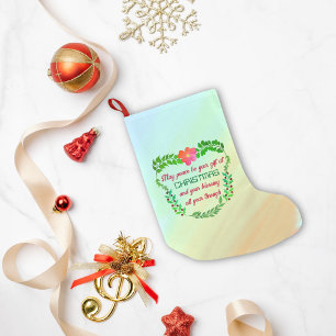 MAY PEACE BE YOUR GIFT AT CHRISTMAS SMALL CHRISTMAS STOCKING