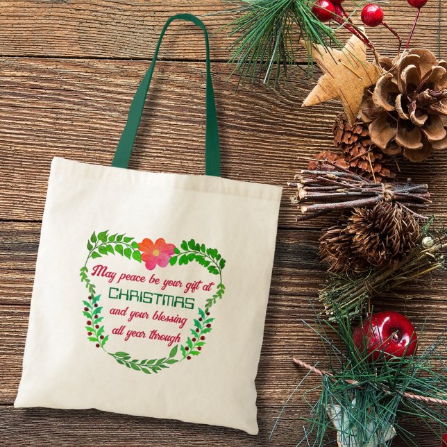 MAY PEACE BE YOUR GIFT AT CHRISTMAS TOTE BAG (Creator Uploaded)