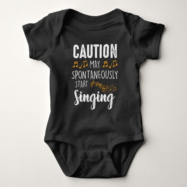 May Start Singing - Musician Choir Singer Music Ba Baby Bodysuit (Front)