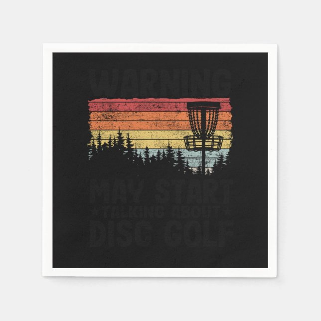 May Talking About Disc Golf Funny Disc Golfing Gif Napkin (Front)