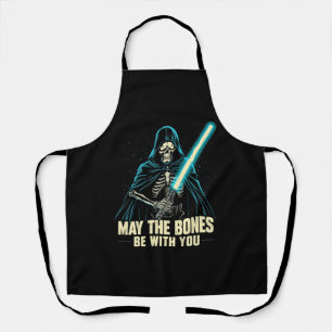 May the Bones Be With You Skeleton Warrior   Apron