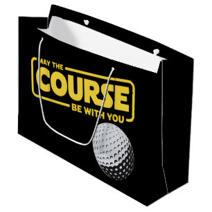 May The Course Be With You Funny Golf Golfing Large Gift Bag