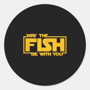 May The Fish Be With You - Funny Fishing Classic Round Sticker
