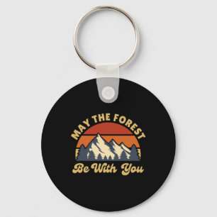 May The Forest Be With You Earth Day Retro Vintage Key Ring
