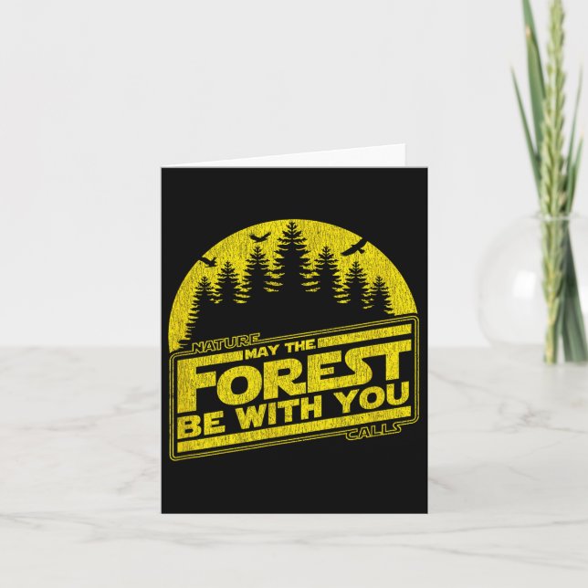 May The Forest Be With You Yellow Nature Summer Ca Card (Front)