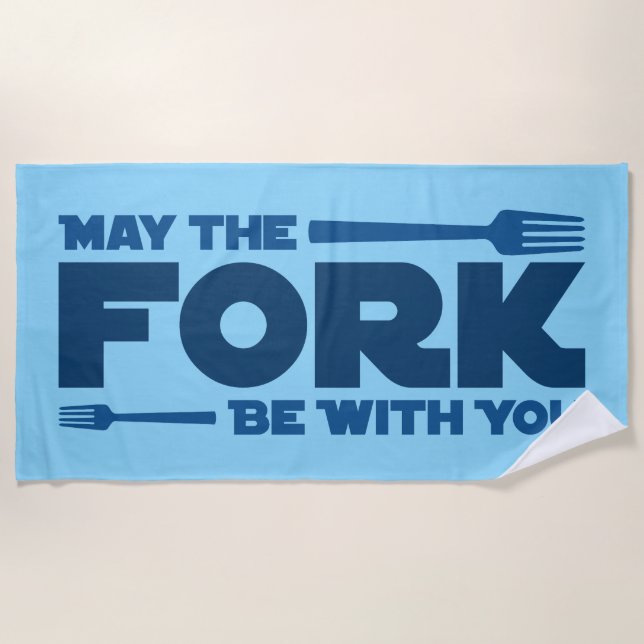 May the fork be with you beach towel (Front)