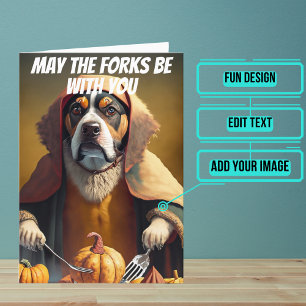 May the Forks Be With You Funny Thanksgiving Card