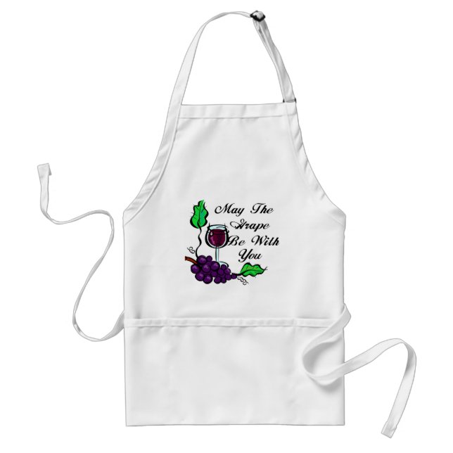 May The Grape Be With You black text Standard Apron (Front)