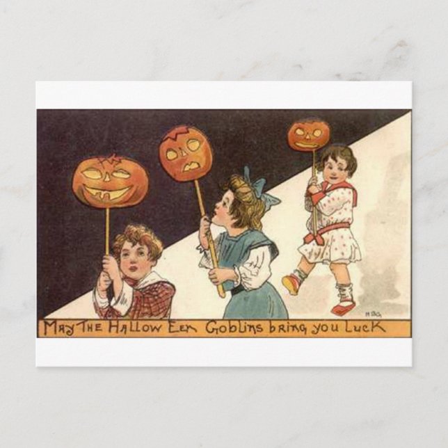 May the Halloween Goblins Bring You Luck Postcard (Front)