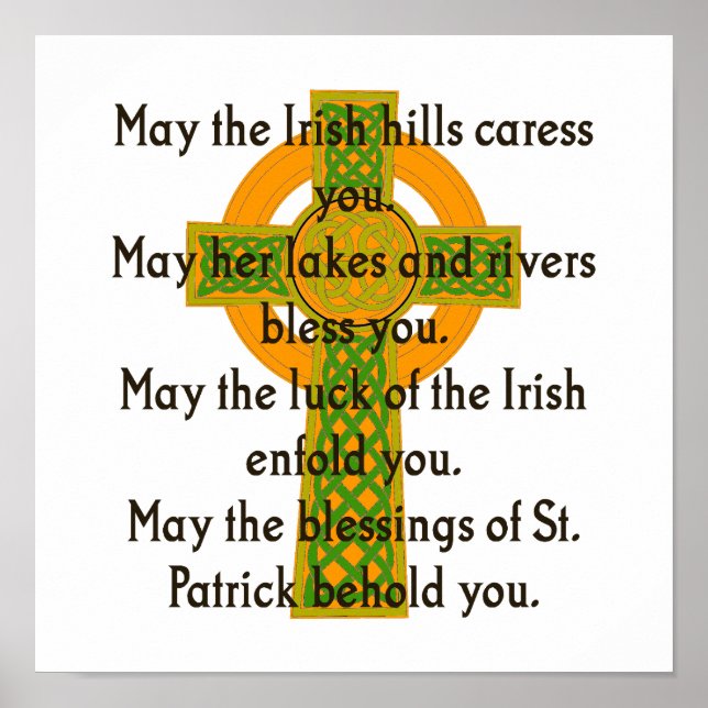 May The Irish Hills Caress You - Irish Quote  Poster (Front)