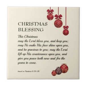 MAY THE LORD BLESS YOU Christian Christmas Ceramic Tile