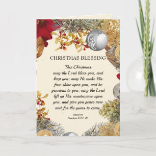 MAY THE LORD BLESS YOU   Christmas Wreath Holiday Card