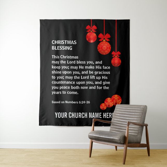 MAY THE LORD BLESS YOU Numbers 6 Christmas Church Tapestry (In Situ)
