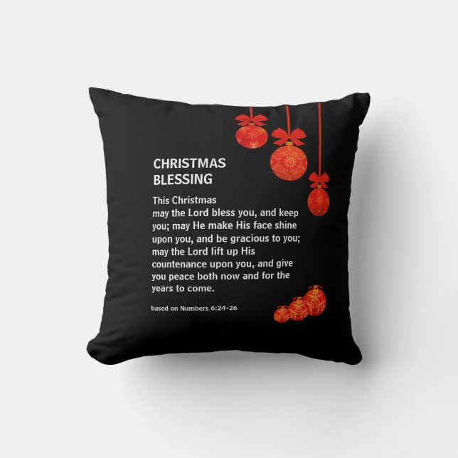 MAY THE LORD BLESS YOU Numbers 6 Christmas Cushion (Front)