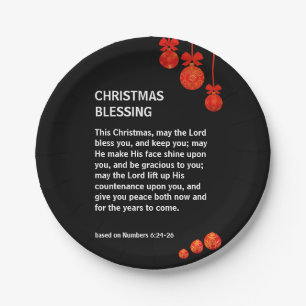 MAY THE LORD BLESS YOU Numbers 6 Christmas Paper Plate