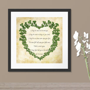 May the road rise to meet you Irish Blessing Poster
