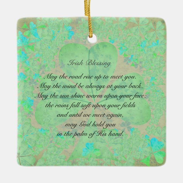 "May the road rise up" Irish Blessing Ornament (Front)