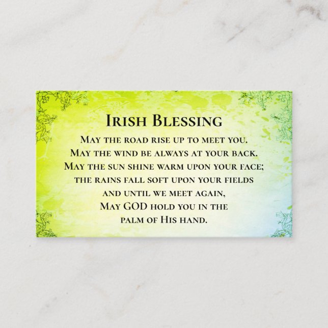 May the Road Rise Up to Meet You Irish Blessing Business Card (Front)
