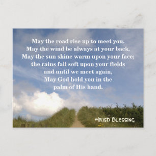 May the Road Rise up to meet you, Irish Blessing Postcard