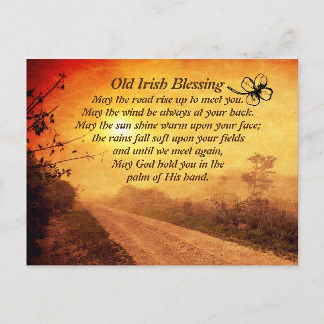 May the Road Rise up to Meet You, Irish Blessing Postcard (Front)