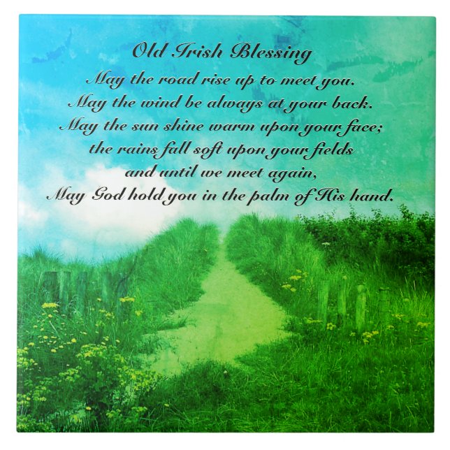 May the Road Rise up to Meet You, Irish Blessing Tile (Front)