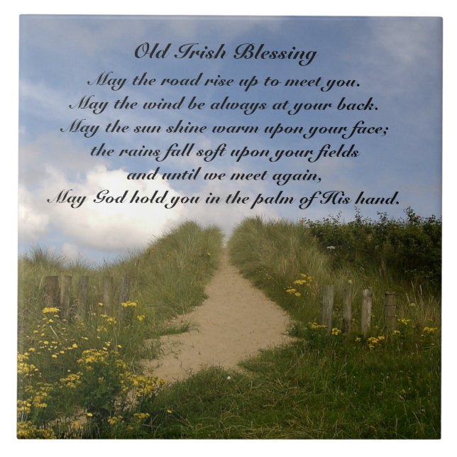 May the Road Rise up to Meet You, Irish Blessing Tile (Front)