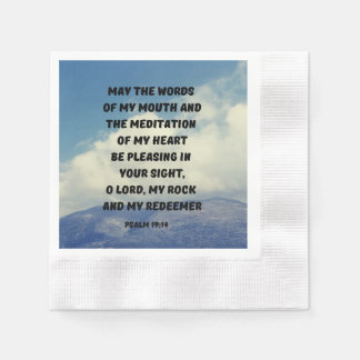 May The Words Of My Mouth Psalm 19:14 Bible Verse Napkin