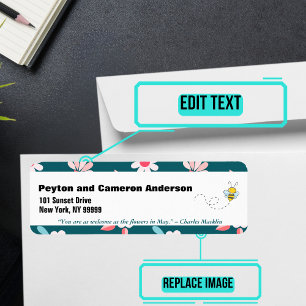 May Themed Personalised Address Return Address Label